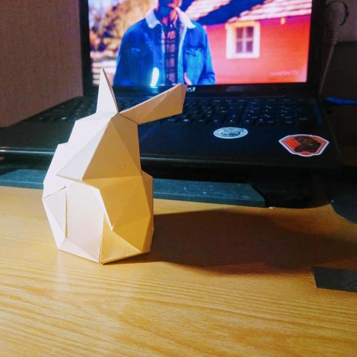 Бумажный кроляш Papercraft, Цветная бумага, Кролик