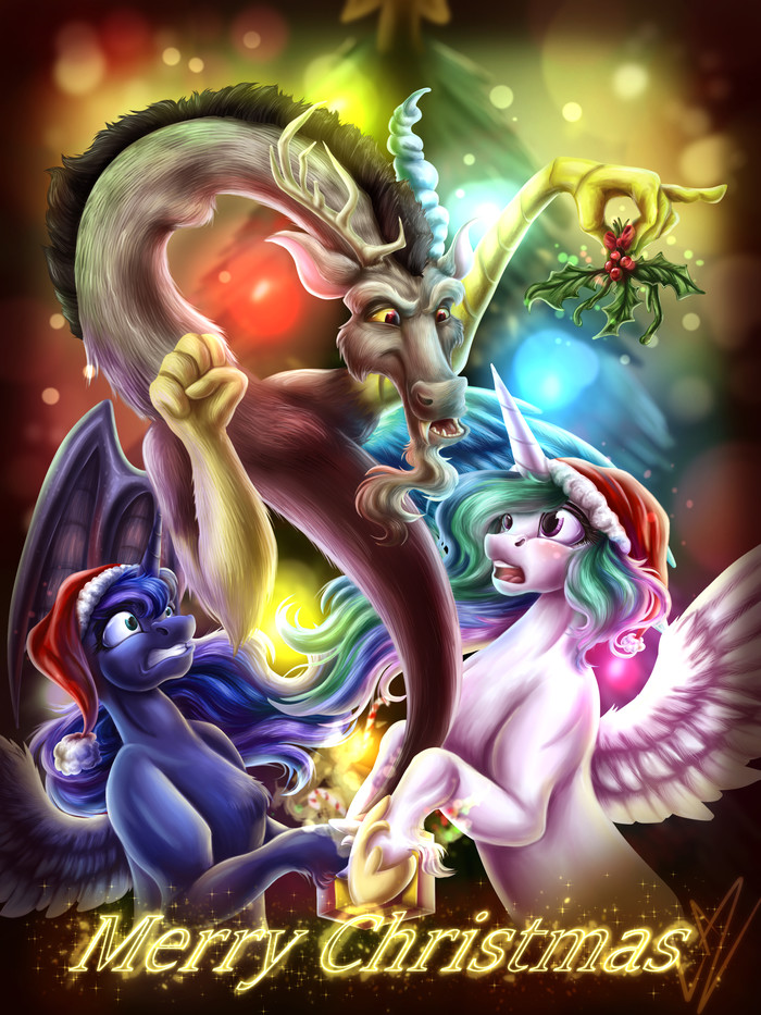 Christmas Surprise My Little Pony, Princess Luna, Princess Celestia, , , Lupiarts, MLP Discord