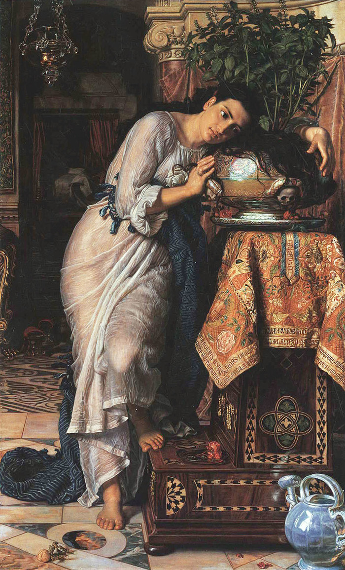 Isabella and a pot of basil - Painting, Legend, Decameron, , Pre-Raphaelites, Middle Ages, Longpost, Giovanni Boccaccio