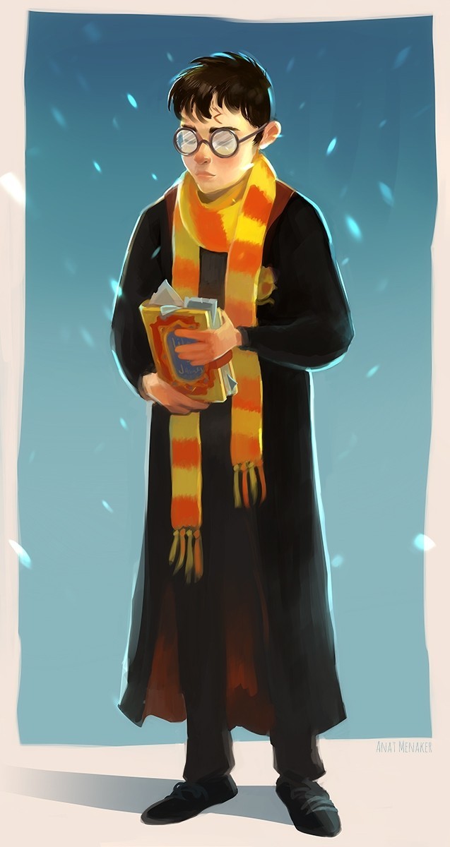 Harry Potter - My, Harry Potter, Digital drawing, Art, Christmas, New Year, Drawing