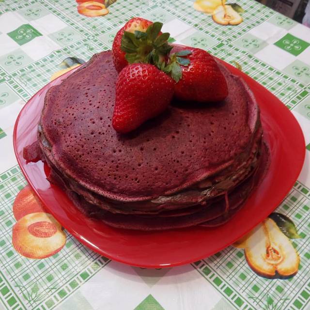 Red pancake cake For Maslenitsa and February 14 - pancake cake, Pancakes, Cake, Maslenitsa, My, Food, Longpost, Video, , , Kulzames