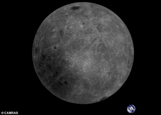 Far side of the Moon and planet Earth from the Chinese satellite Longjiang-2 - moon, Planet Earth, The photo, Space, , Another side of the moon