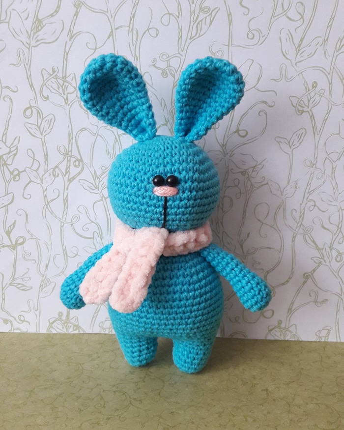 Bunny is waiting for spring! - My, Hare, Soft toy, Presents, Holidays, Handmade, Knitting