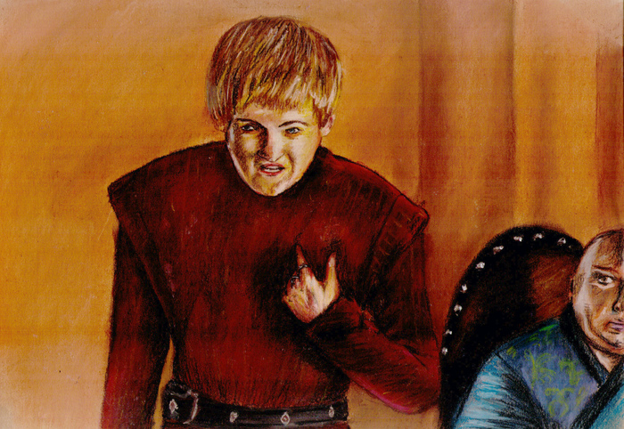 Joffrey and Varys - My, Dry pastel, Game of Thrones, Art, Traditional art, Portrait by photo, Joffrey, Varys, Joffrey Baratheon