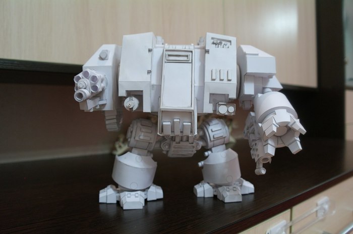 Dreadnought (paper) - My, Warhammer 40k, Dreadnought, Longpost, Paper, Pattern