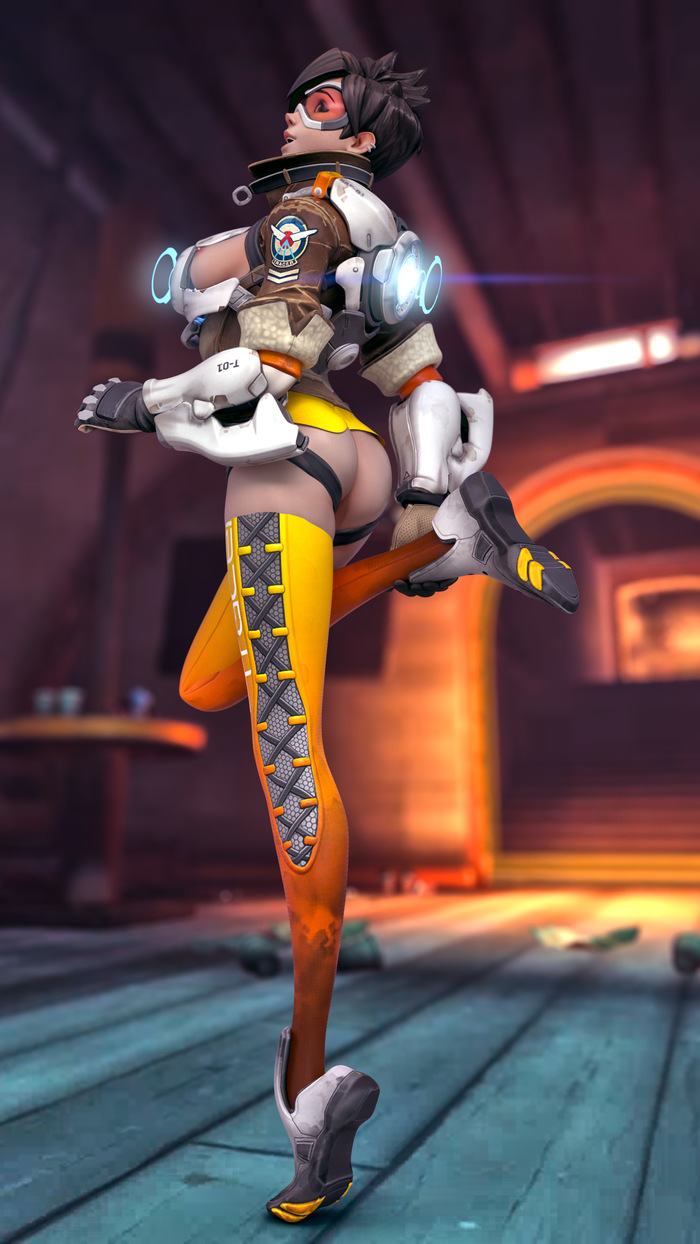 Overwatch Tracer - NSFW, 3dx, Hand-drawn erotica, Erotic, Games, Overwatch, Tracer, Booty, Boobs