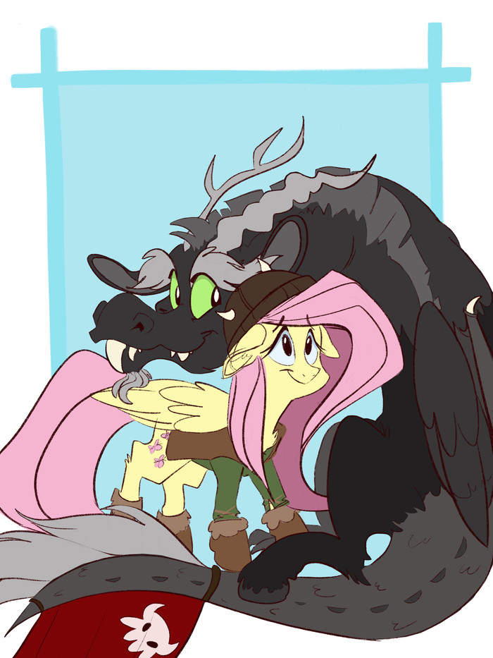 How To Train Your Draconequus My Little Pony,   , MLP Crossover, Fluttershy, MLP Discord, , , 