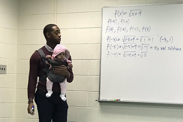 The professor held a lecture with a student's child in his arms - Scientists, Professor, Children, Students, University