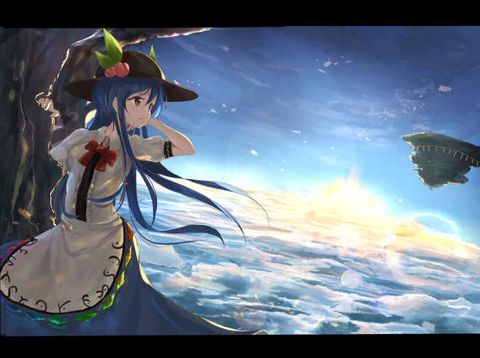 Hinanawi tenshi - Anime art, Anime, Hinanawi tenshi, Touhou, 