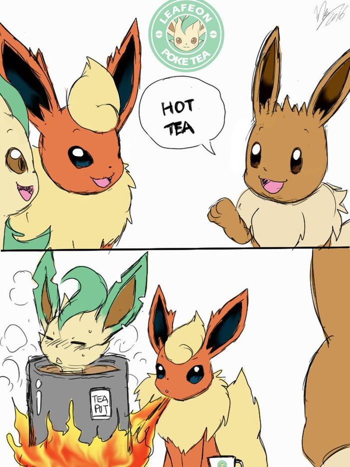 Tea - Evie, Lithion, Flareon, Pokemon