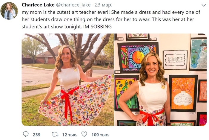 Lecturer with a capital letter - Teacher, Painting, The dress, Twitter, Screenshot