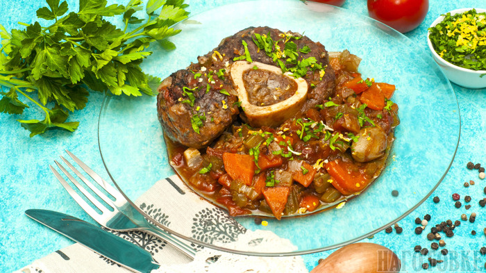 Beef stew with vegetables. Ossobuco. - Longpost, Video, Gremolata, Ossobuko, , Beef, My