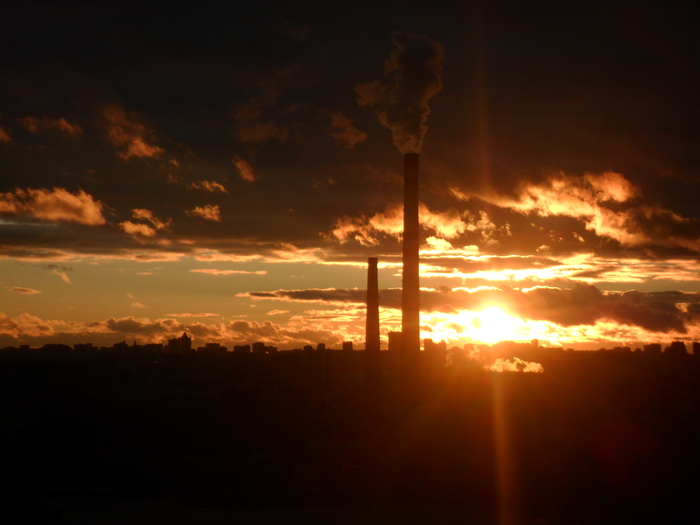 Sunset - My, Sunset, Winter, Town, Moscow, The photo