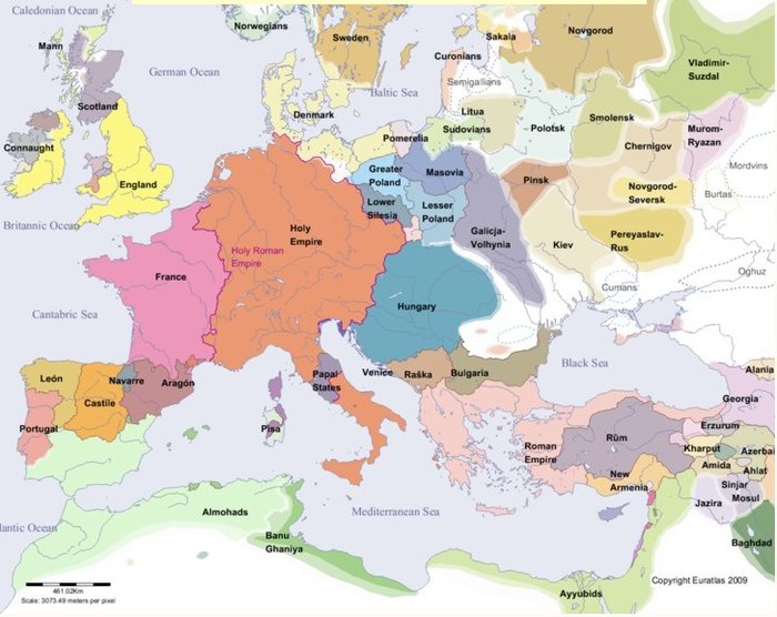 Карта европы 17 века в хорошем качестве