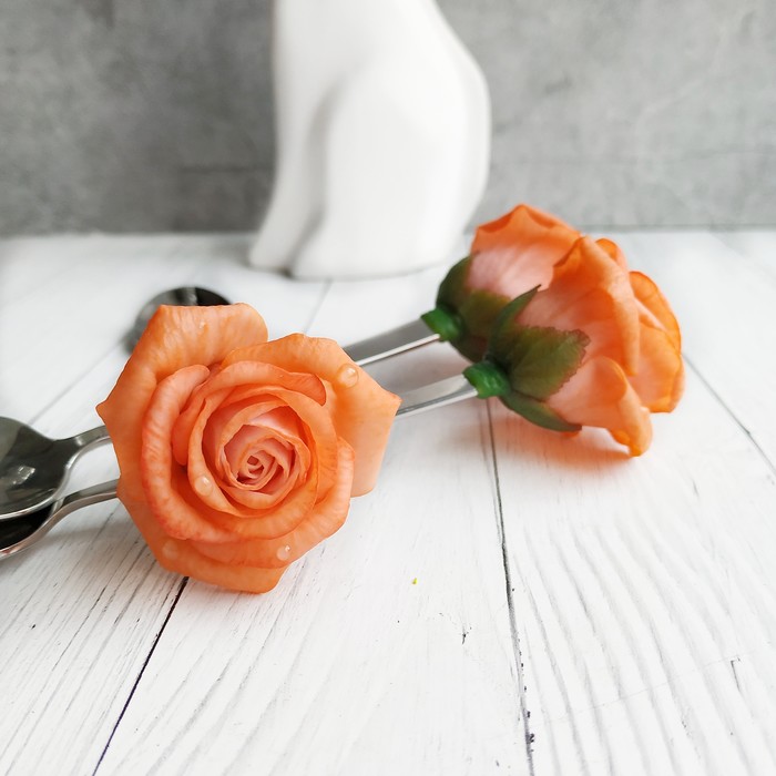 Spoons with roses made of polymer clay. - My, Needlework without process, Spoon decor, Polymer clay, Longpost