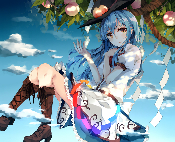 Hinanawi tenshi - Anime art, Anime, Hinanawi tenshi, Touhou, 