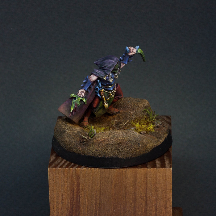 Dark elf assassin (paint miniatures) - My, Painting miniatures, Warhammer, Dark fantasy, Hobby, Video, Longpost