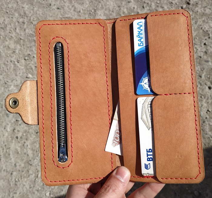 I decided to try my hand at leather business. - My, Wallet, Leather wallet, Handmade