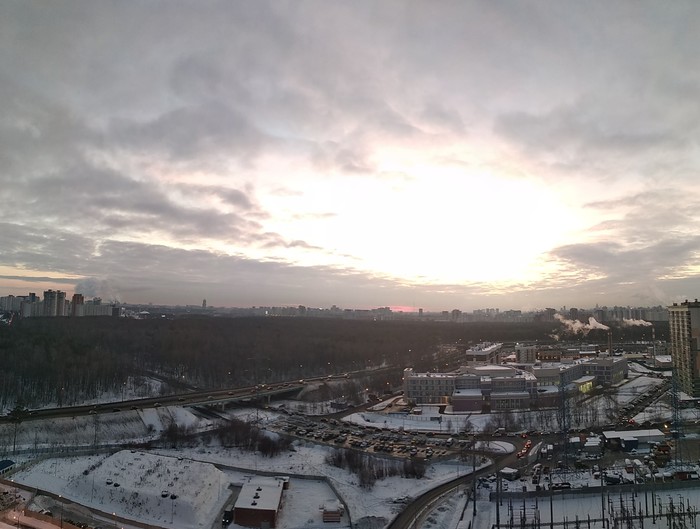 hello pikabutyans - My, dawn, View from the window, Putilkovo, First post