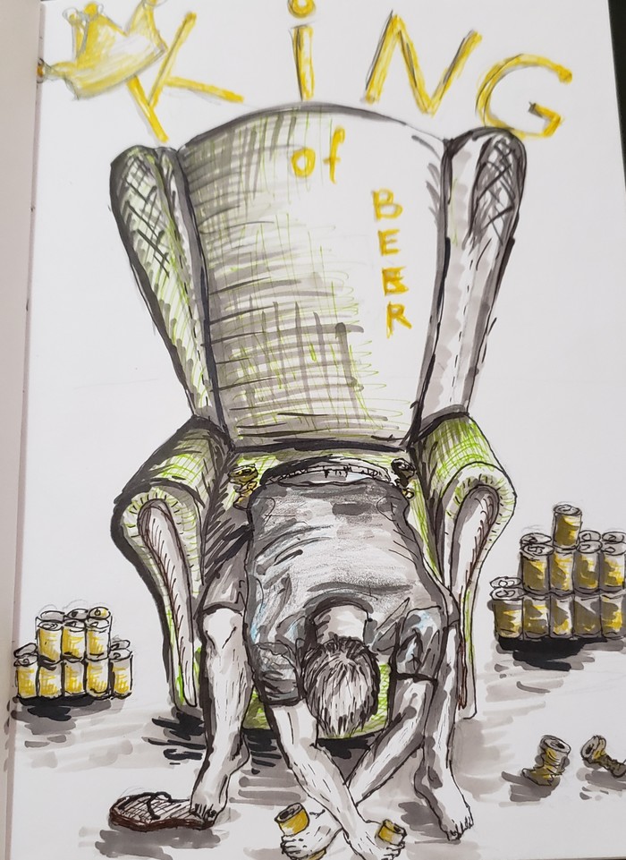 king of beer - My, Beer, Drawing, Photo on sneaker, Long-liver, Bosses in games, Game of Thrones