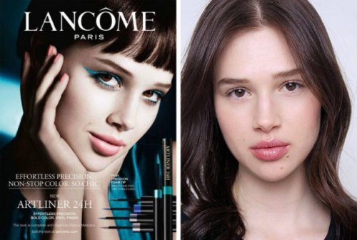 How the faces of cosmetic brands actually look without makeup and photoshop. - Makeup, Longpost, beauty