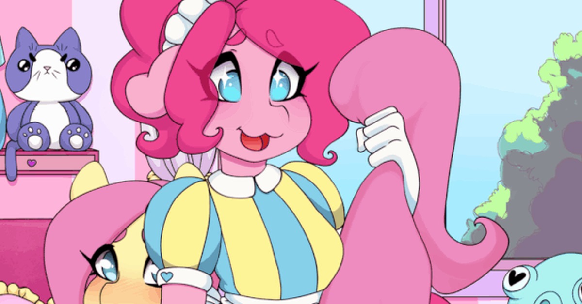 big booty - NSFW, My little pony, Pinkie pie, Fluttershy, MLP Suggestive, GIF, Tolsticot