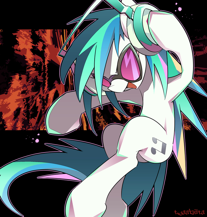 DJ-PON3 My Little Pony, Ponyart, Vinyl Scratch, Tyuubatu