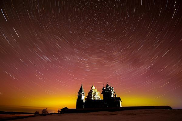 Sky, stars, Kizhi - Evening, Kizhi, The photo