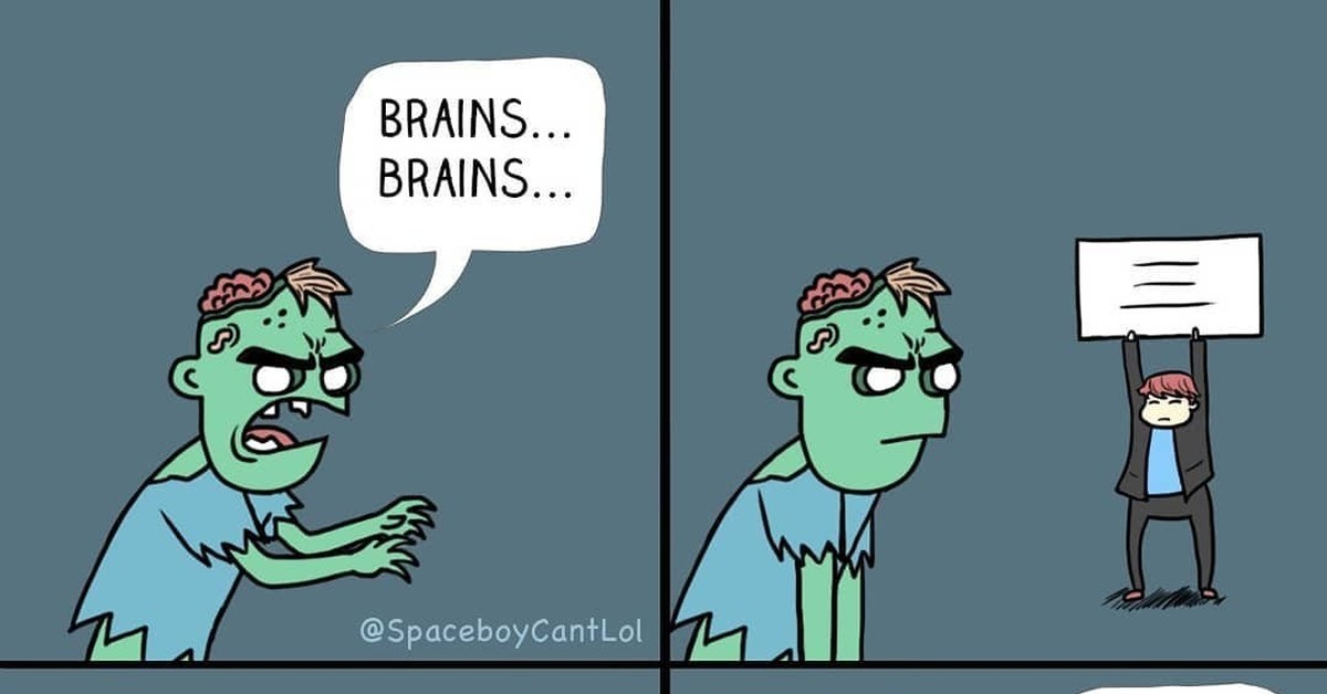 Зомби есть мозги. Мозг комикс.