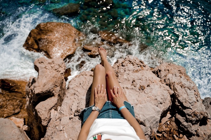 Rocks and sea - My, Beginning photographer, Tamron 28-75 f28, The photo, Girls, Legs