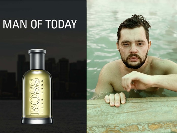 When everything suits the scoundrel. Advertise 8 products with one photo. - My, Advertising, Creative advertising, Poster, , Hugo Boss, Baltika beer, Barbershop, Longpost