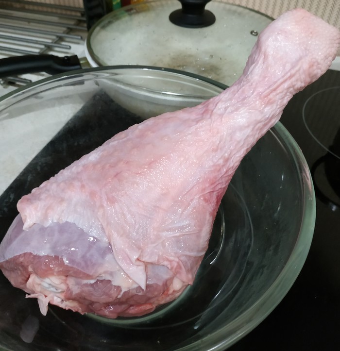 Turkey drumstick in foil - My, , Dinner, Yummy, Recipe, The photo, Turkey, , Longpost