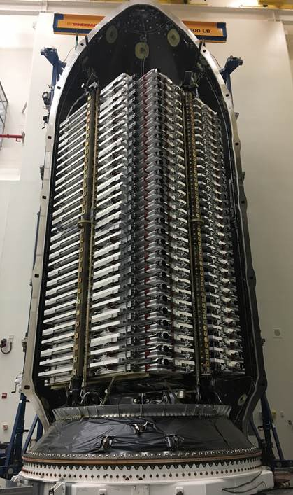 What 60 Starlink satellites look like inside a Falcon radome - Spacex, Starlink, Rocket, Satellite, Falcon 9, Space, Satellite Internet