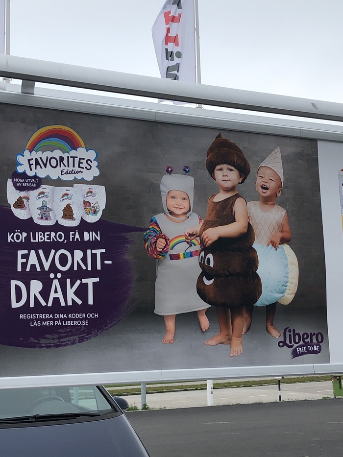 Advertisement for diapers in Sweden. - My, Creative advertising, Humor, Children, Diaper, Advertising