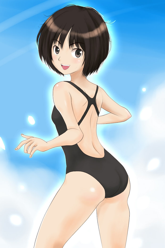 Tachibana Miya - NSFW, , Amagami, Anime art, Longpost, Breast, Nipples, Underwear, Swimsuit, Anime