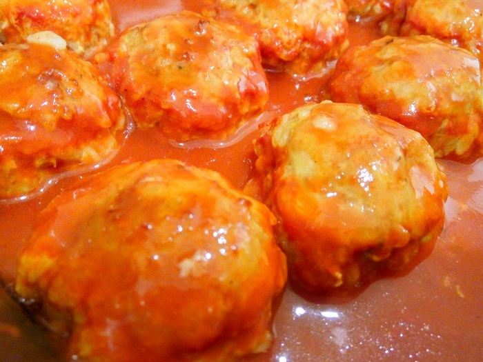 Meatballs with rice in tomato sauce - My, Meatballs, Rice, Food, Cooking, Video, Recipe