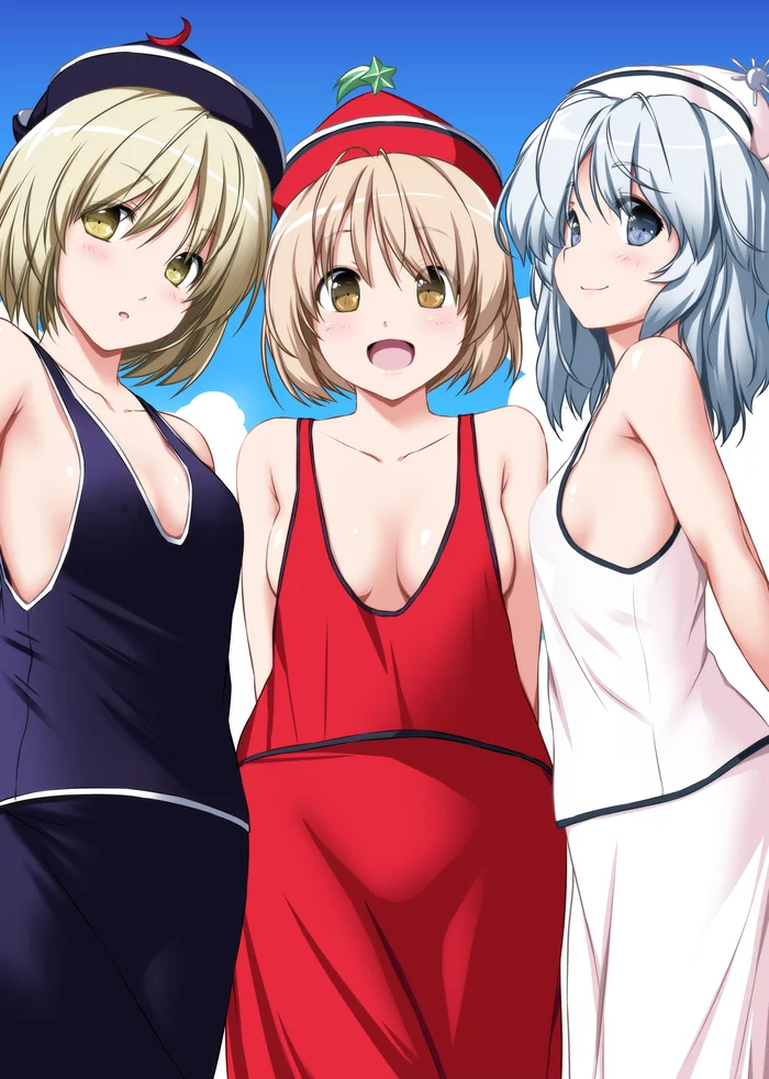 Prismriver sisters - NSFW, Аниме, Anime Art, Touhou, Lunasa Prismriver, Lyrica Prismriver, Merlin Prismriver, Nori Tamago