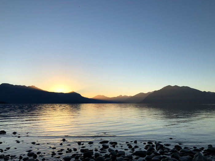 Sunset in New Zealand - My, New Zealand, Landscape, Lake, Sunset, The photo