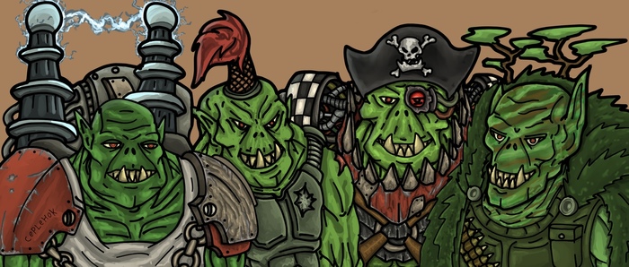 me and guys - My, Wh humor, Crossover, Orcs, Alpha-legion, Techpriest, Me and the boys, Warhammer 40k