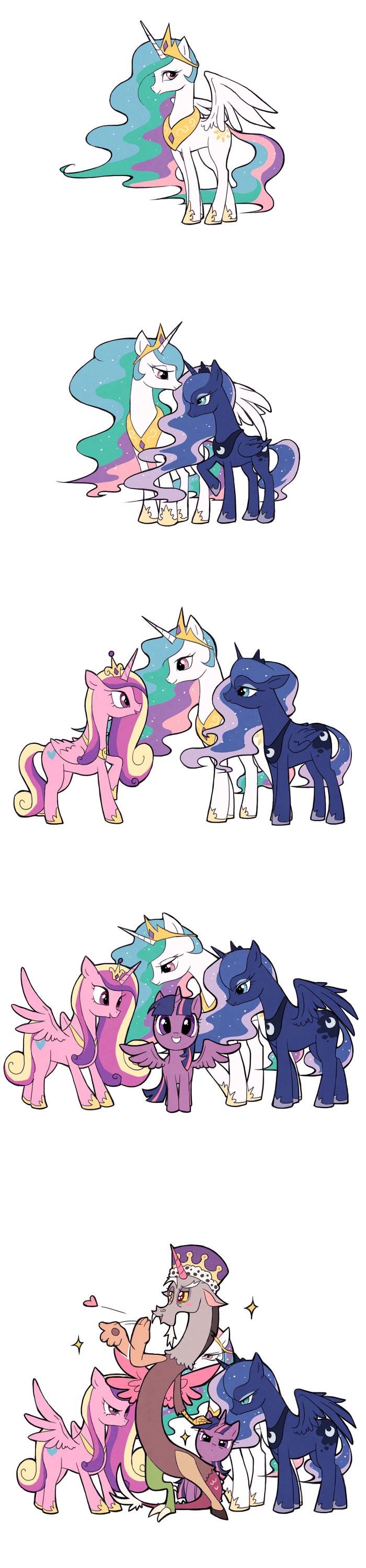 Alicorn Princess - My Little Pony, Princess Celestia, Princess Luna, Princess Cadance, Twilight sparkle, MLP Discord, Ssalrobyul, Длиннопост