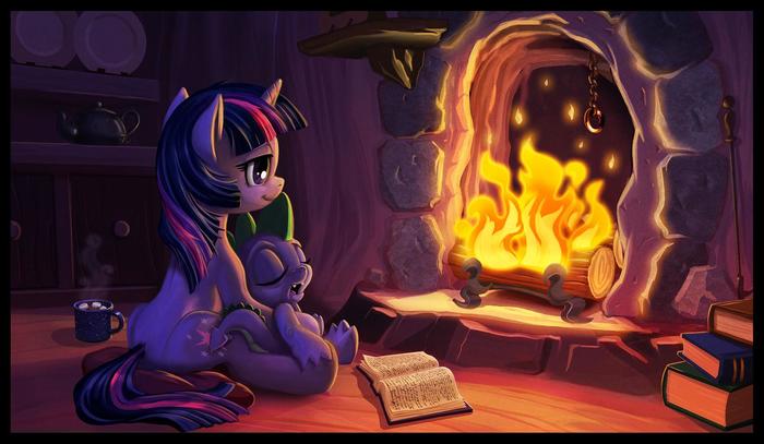 Settling into Ponyville - My Little Pony, PonyArt, Twilight sparkle, Spike, Harwicks-Art