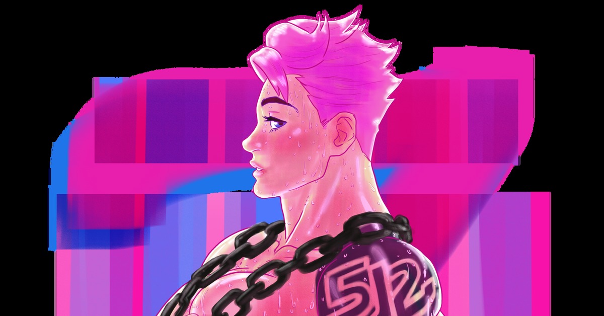 Zarya - NSFW, Chibimegane, Арт, Крепкая девушка, Сну-Сну, Zarya, Overwatch, Эротика, Рисованная эротика