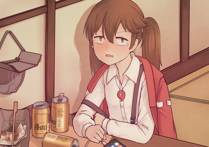 Ryuujou (slightly drunk) - Kantai Collection, Аниме, Anime Art, Ryuujou, Пиво