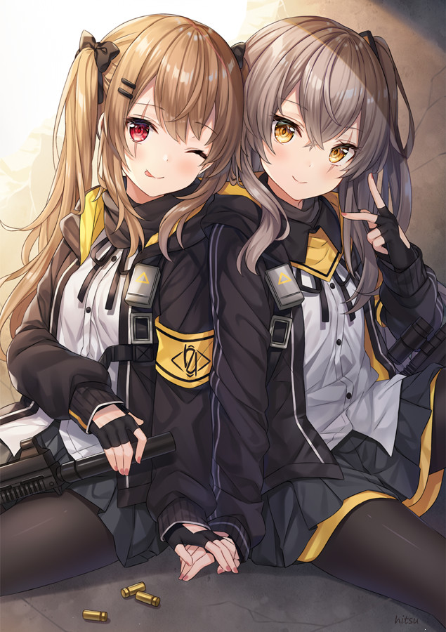 Anime Art - Аниме, Anime Art, Girls Frontline, Ump45, Ump9