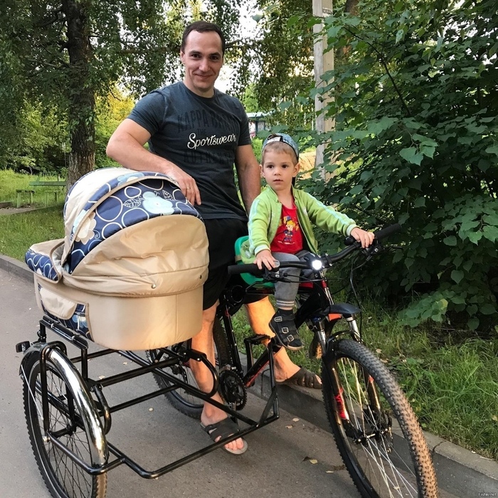 When the Batya Is an Engineer - A bike, Stroller, Children, Homemade, The photo