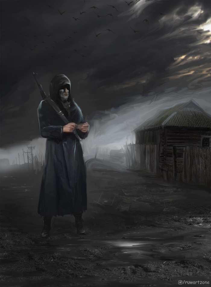 Stalker in a hoodie. - My, Stalker, Stalker shadow of chernobyl, Game art, Video, Longpost, Stalker: Shadow of Chernobyl