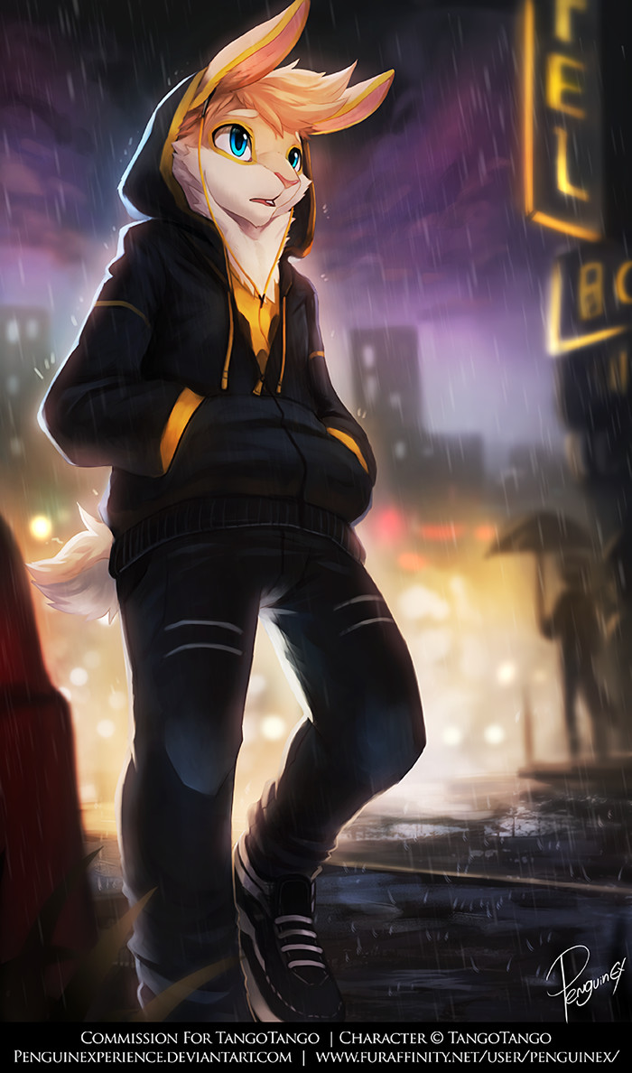 Twilight Hour - Furry, Furry art, Furry rabbit, Rain, Penguinex, 