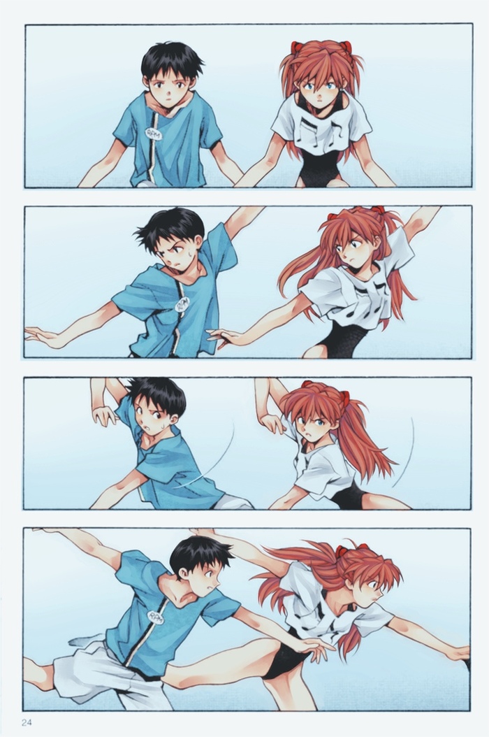 Две Евы, один разум. - Evangelion, Shinji Ikari, Asuka Langley, Манга