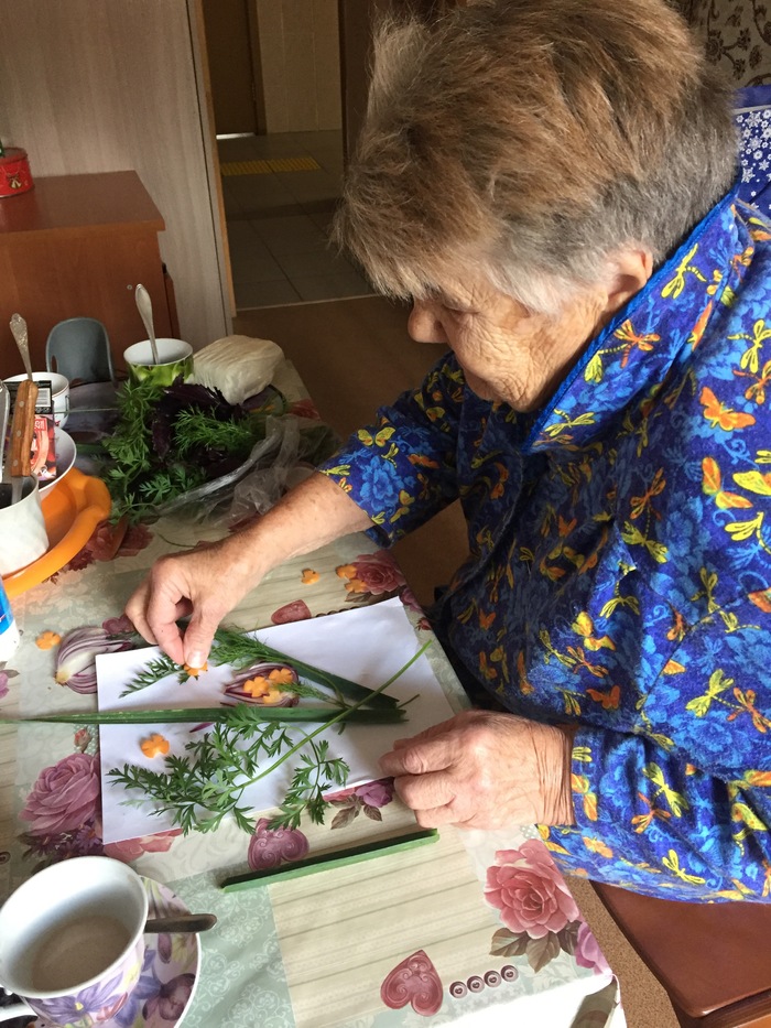 The hidden beauty of onions - My, Nursing home, Grandmother, Crafts, Natural materials, Longpost