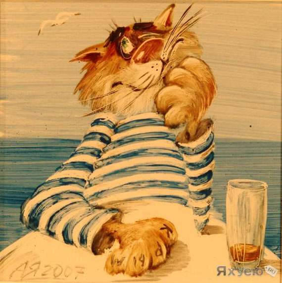 Cat's Life in Pictures by Anatoly Yaryshkin. - cat, Artist, Positive, Drawing, Longpost